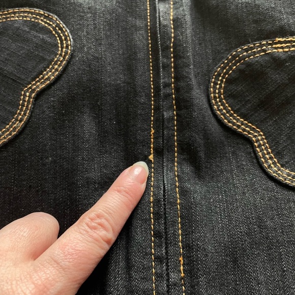 Vintage Moschino Jeans Denim Heart Patchwork Mini Dress 10 70s 80s Classic Retro - Picture 6 of 14